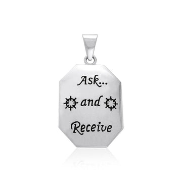 Empowering Words Ask and Receive Silver Pendant TPD780 - Jewelry